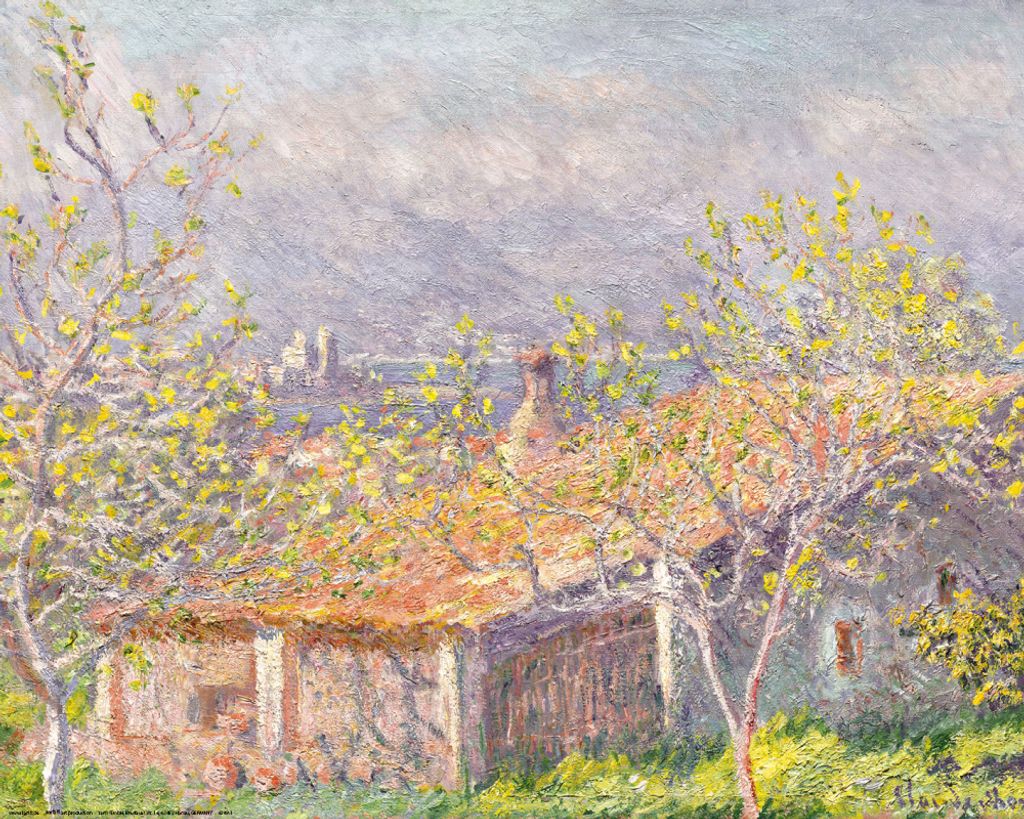 Claude Monet Kunstdruck Bild - Das Haus des Gärtners in Antibes, 1888 (40 x 50 cm)