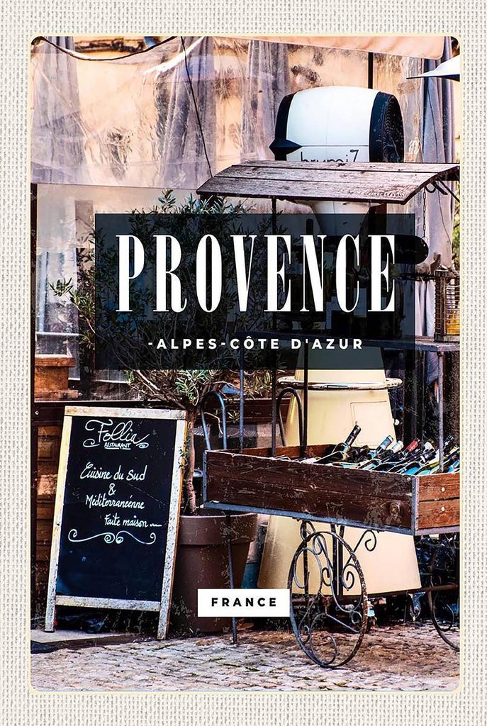 vianmo Holzschild 18x12 cm Provende alpes cote d ́azur France Bildmotiv Reisemotiv Abenteuer Reisen
