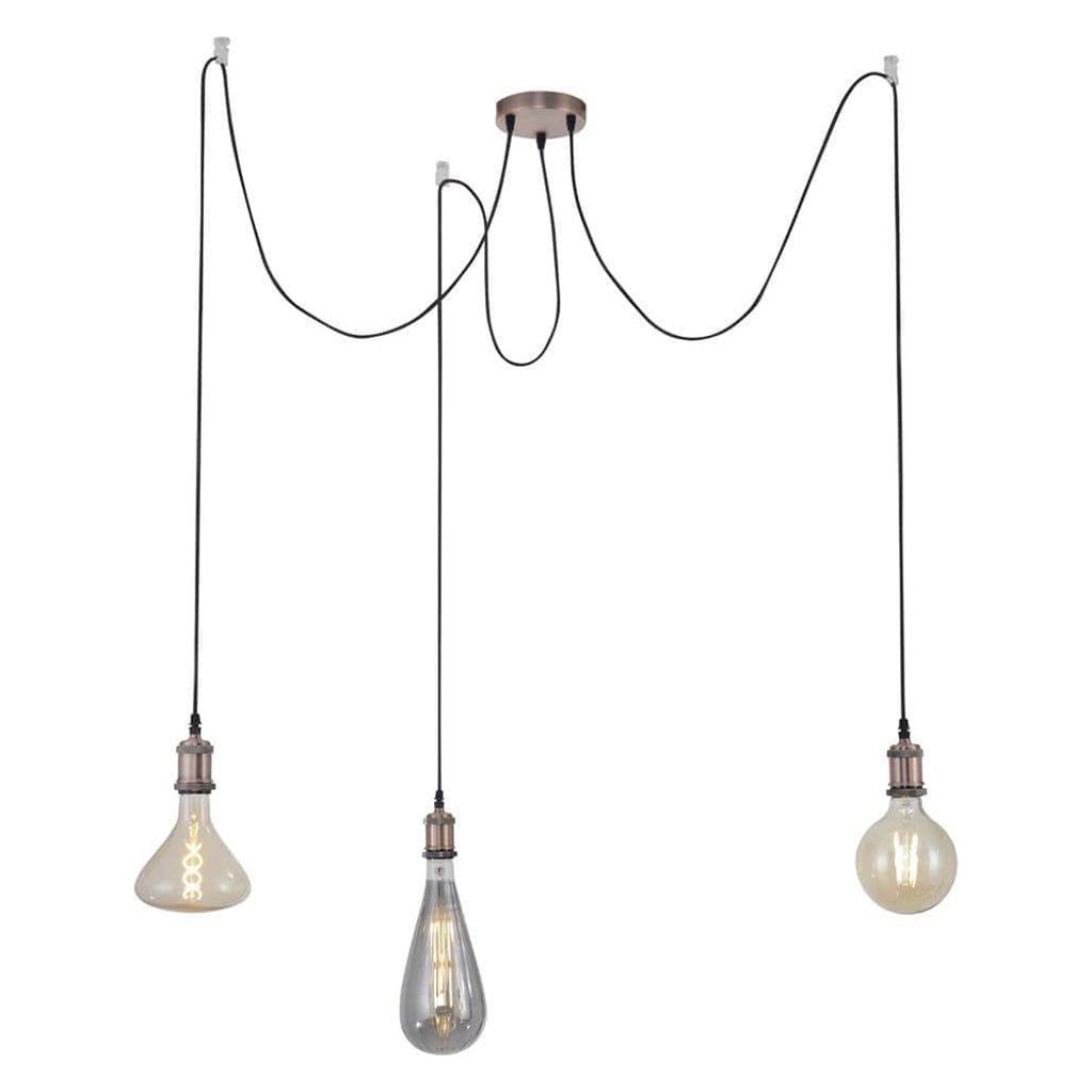 LeuchtenDirekt Pendelleuchte Kupfer max. 3 x 60W E27 ohne Produktbild 