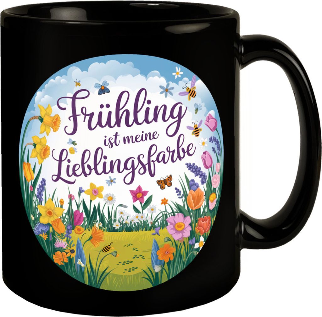 Frühlingswiese Tasse - Frühling ist meine Lieblingsfarbe