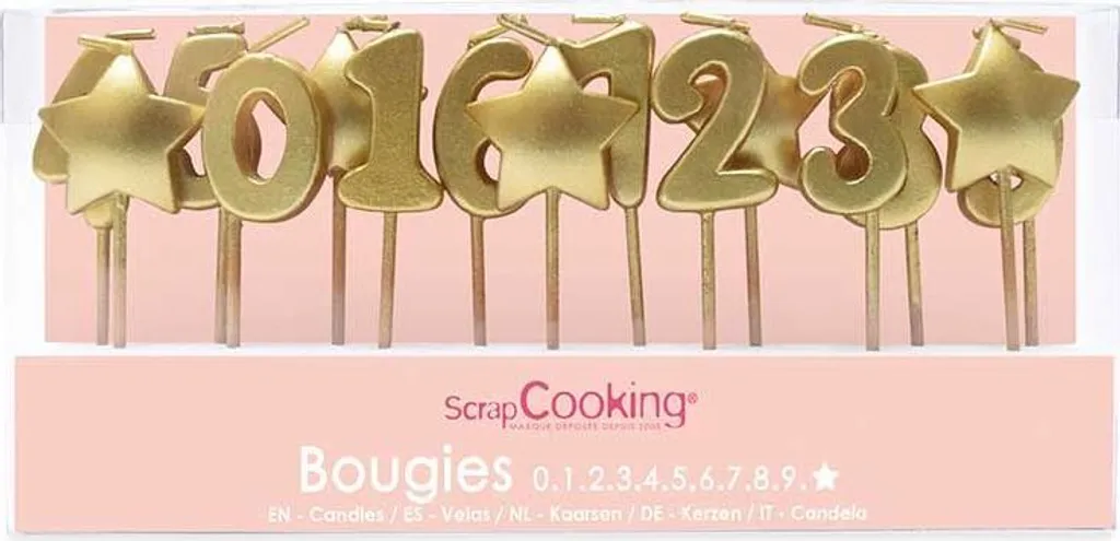 15 Candeline di Compleanno Stelle d'Oro per Torta Festiva | Acquista Online