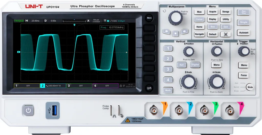 Oscilloscope UNI-T UPO1104 pour résoudre vos pannes complexes 100MHz