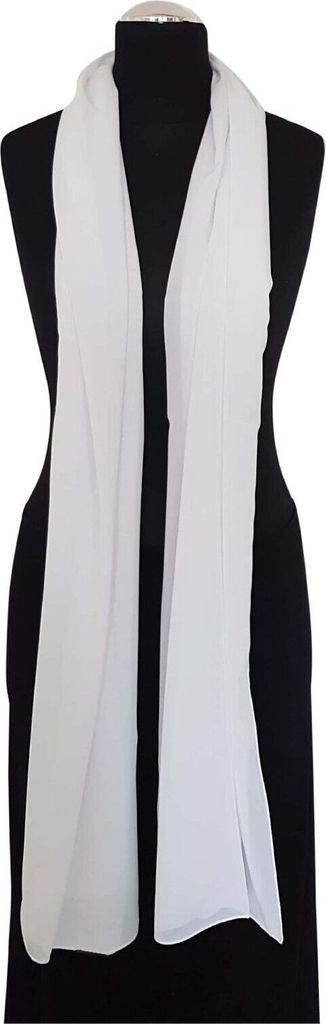 Chiffon Schal Stola Weiß 70x200 ,Tesettür Sal,Hijab,Abendkleid,Halstuch