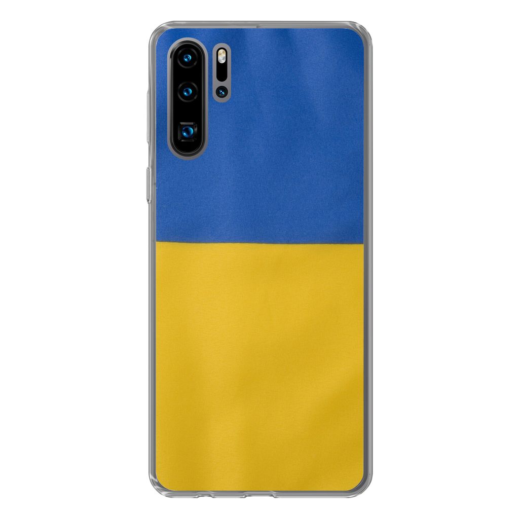 MuchoWow Handyhülle Schutzhülle Hülle für Huawei P30 Pro Nahaufnahme der Flagge der Ukraine Silikon Softcase Handy Hülle - Schutzdeckel