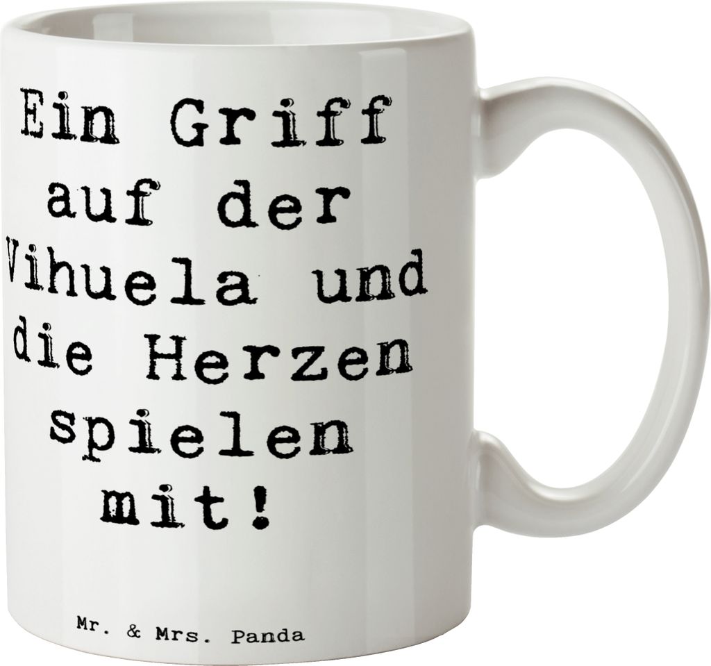 Mr. & Mrs. Panda Pott Spruch Vihuela Herzklang - Weiß - Produktbild 