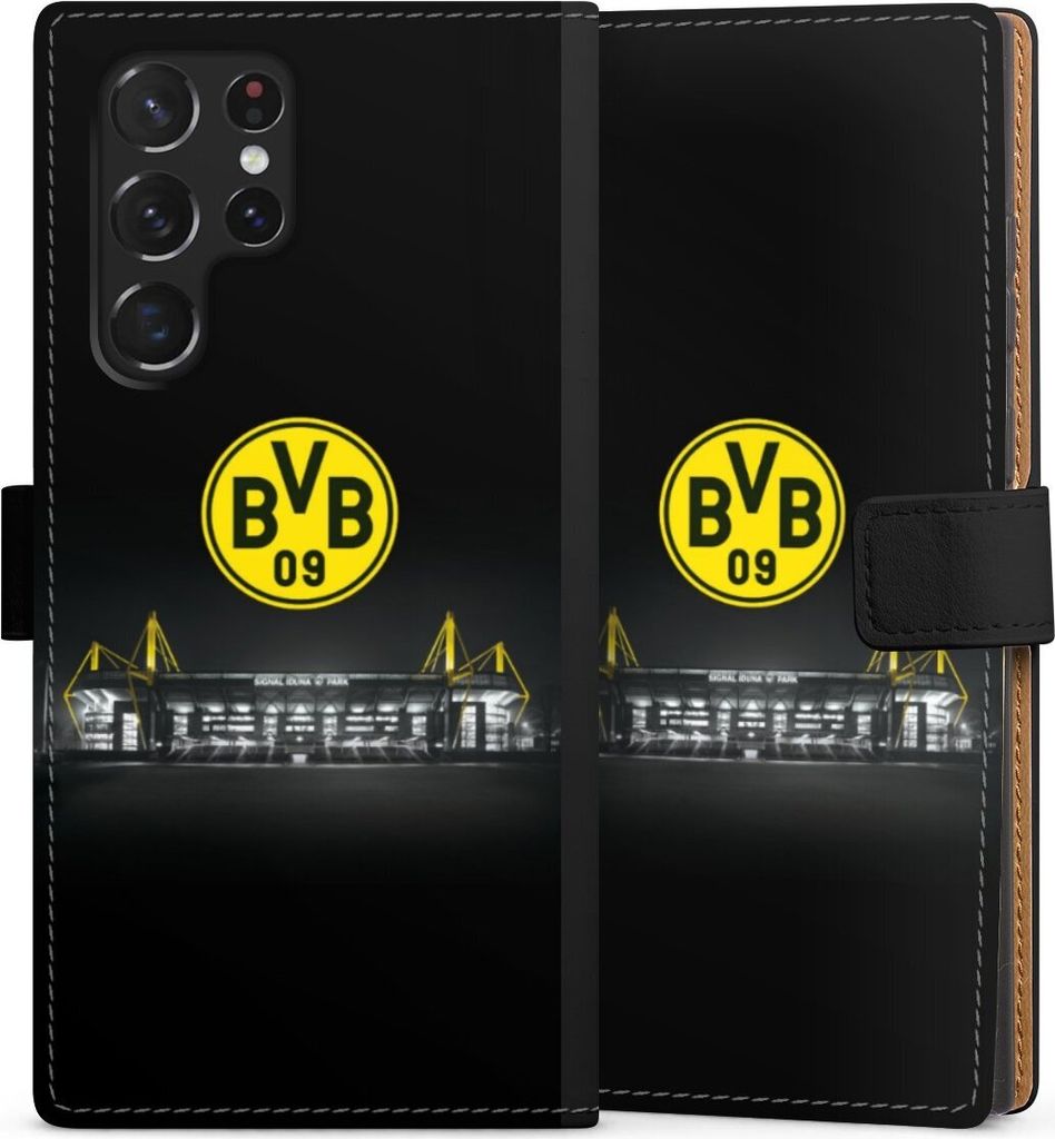 DeinDesign Klapphülle für Samsung Galaxy S22 Ultra Handytasche Lederhülle Tasche BVB Borussia Dortmund Stadion