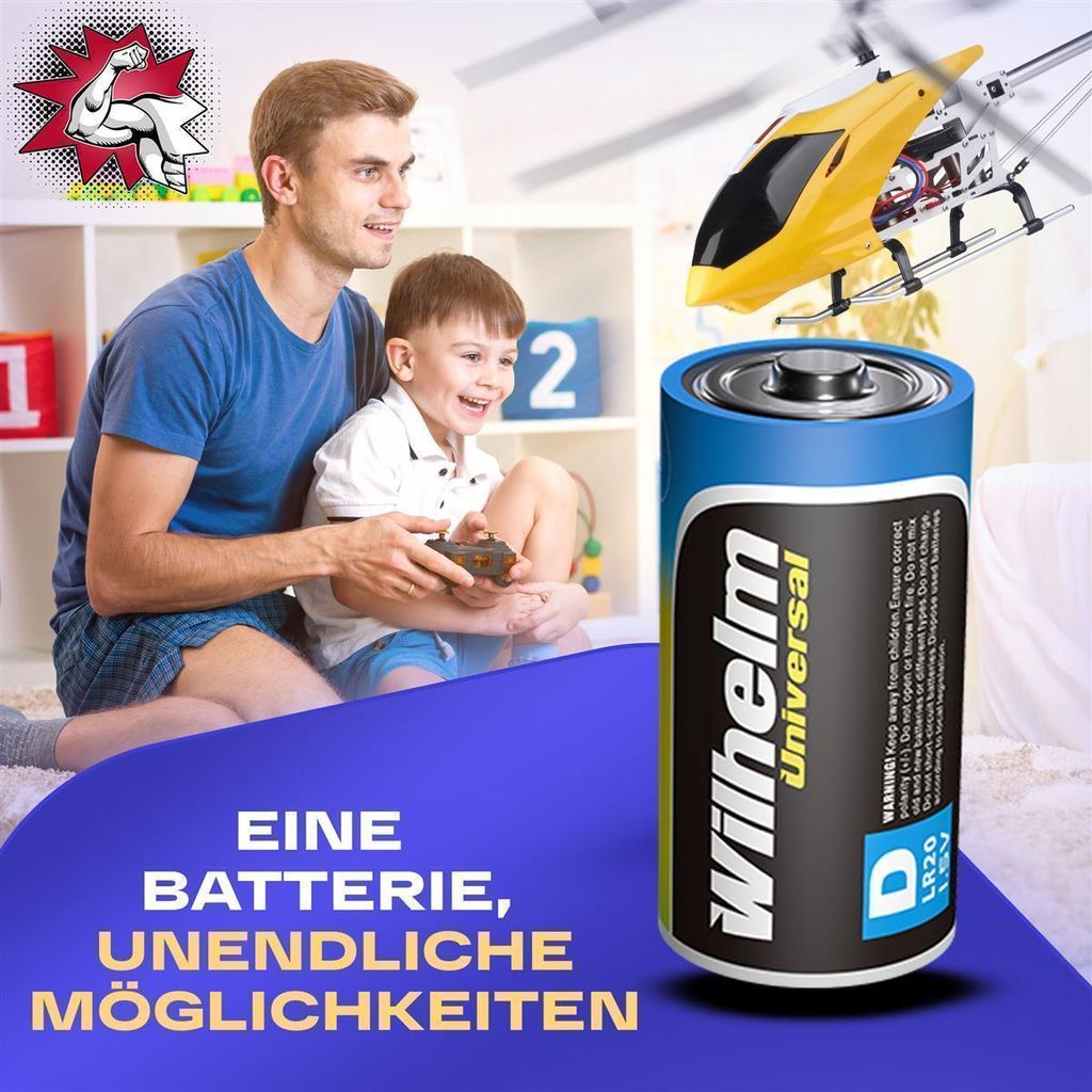 Allmax D Alkaline Batterien (6 Stück) - 1,5V, Ultra-langlebig, Auslaufsicher, 7 Jahre Haltbarkeit, Maximum Power