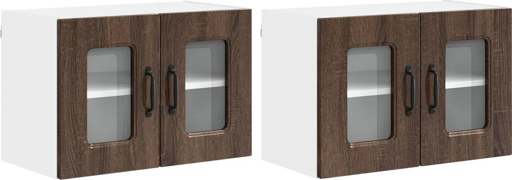 Set 2 Mobili Cucina Pensili Rovere Marrone vidaXL 60x31x40cm