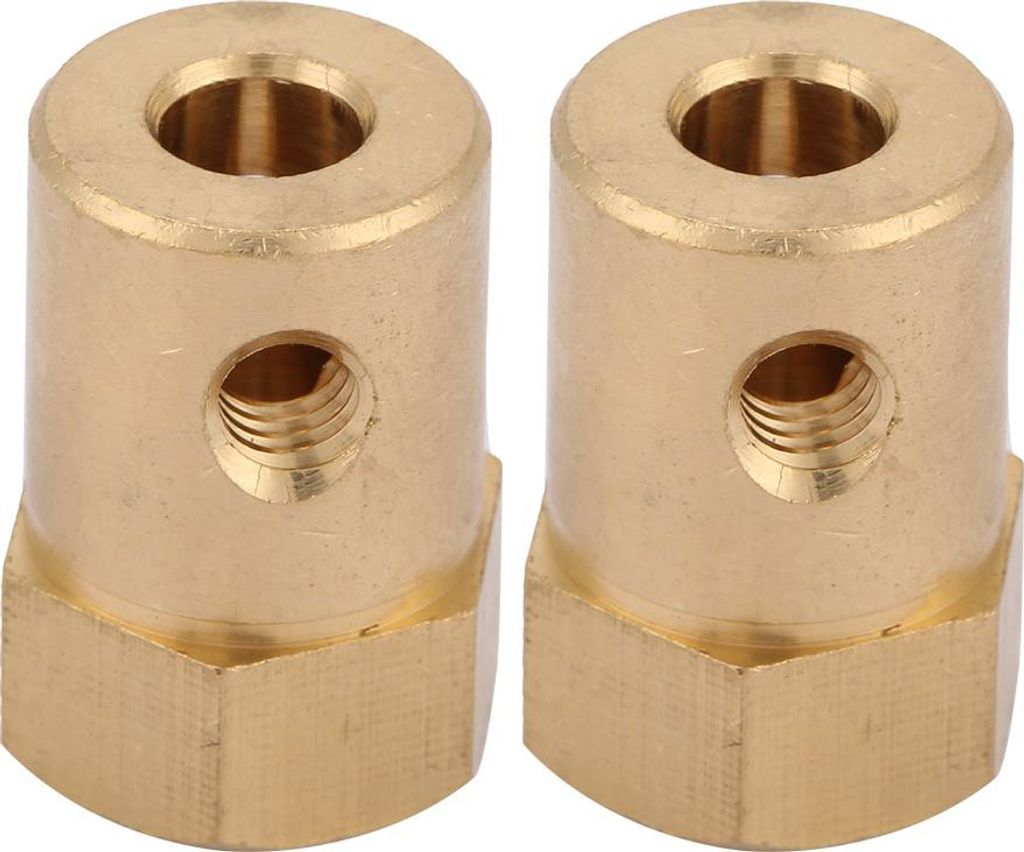4 Stück Messing-Verlängerungswellen-Sechskantkupplungs-Motoranschluss (5 mm)