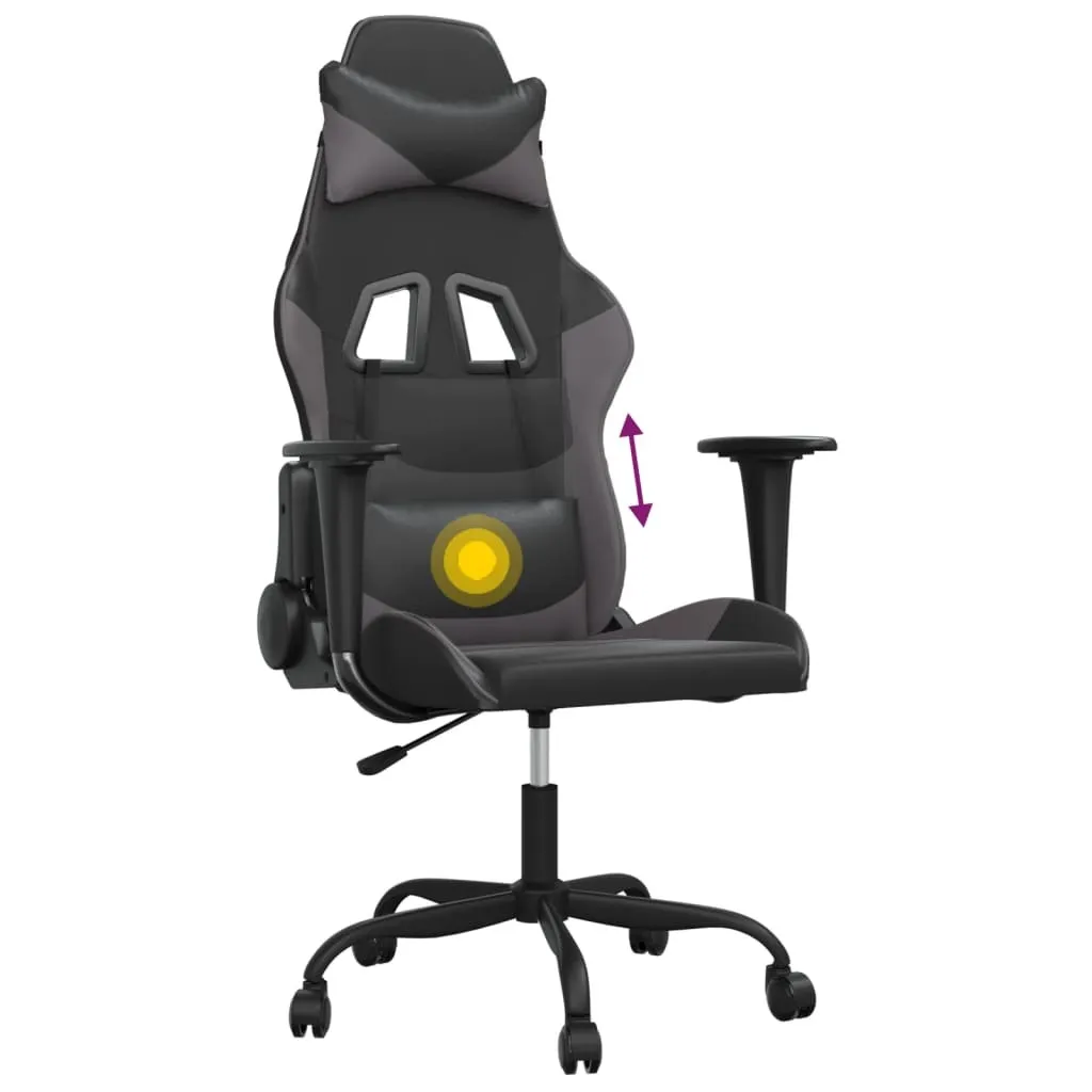 Poltrona Gaming vidaXL Massaggiante - Design in Similpelle Grigia