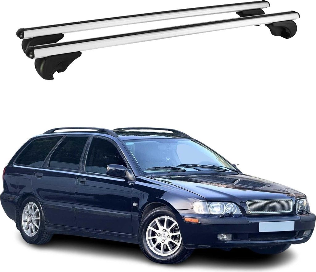 Dachträger Grundtäger für Volvo V40 Kombi 1995-2004 75kg Aluminium Silber 2 tlg