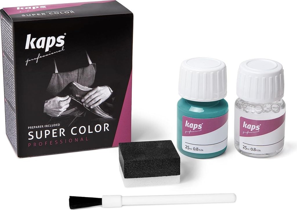Kaps super colour Leder- & Kunstlederfarbe inkl. Reiniger - (165) Türkis - 25ml