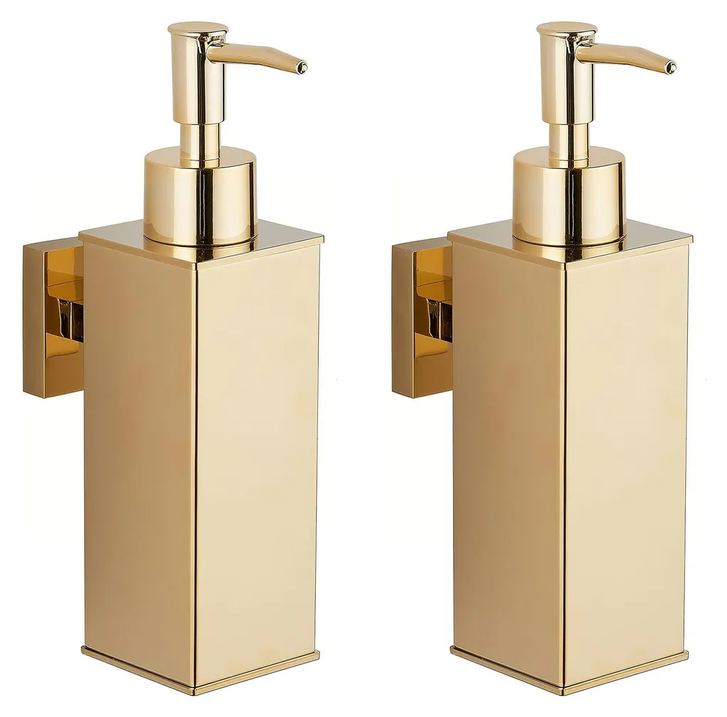 Distributeur de savon inox 304 doré mural résistant à la corrosion x2