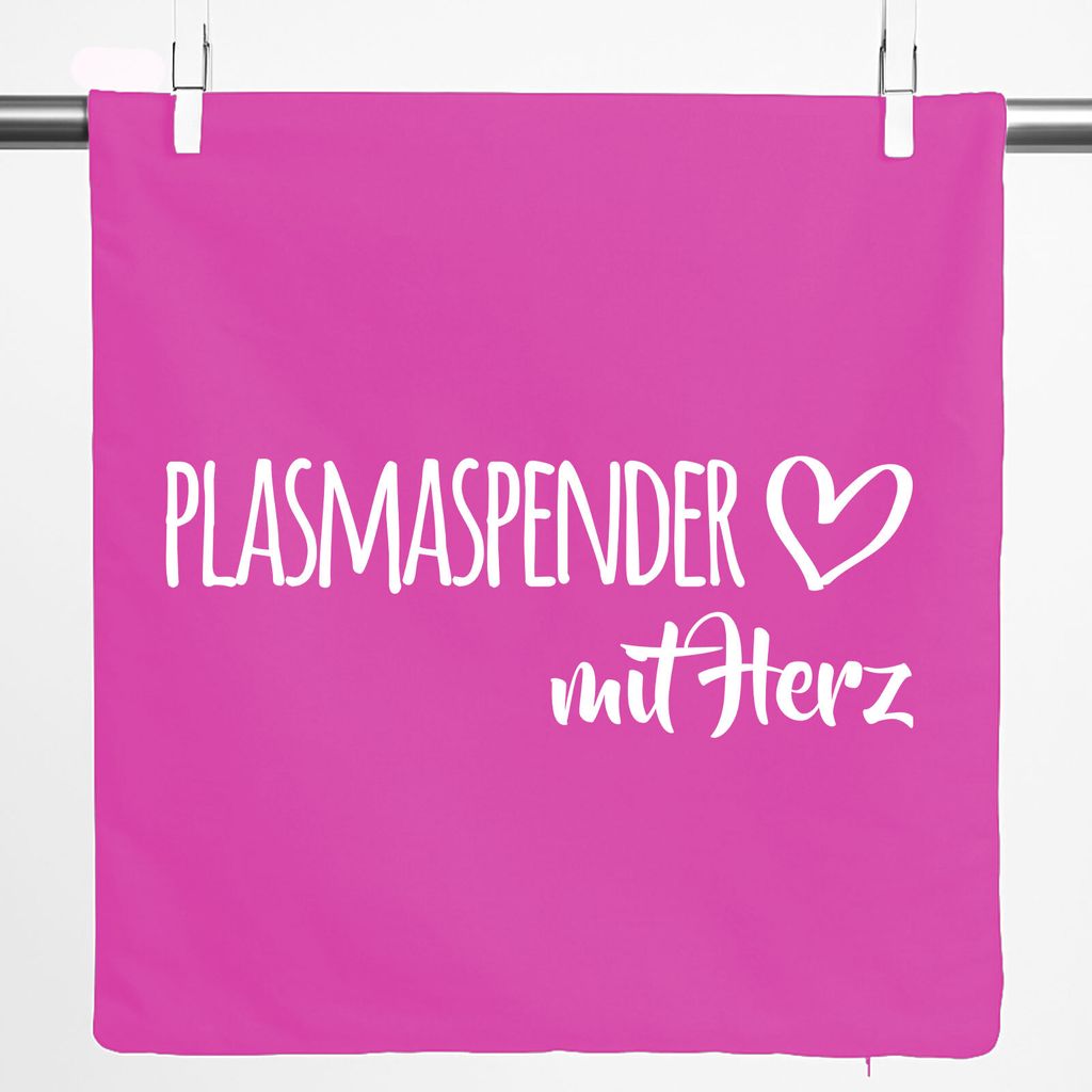 Huuraa Kissenbezug Plasmaspender mit Herz 40x40cm Fuchsia Baumwolle Dekokissenbezug Geschenkidee