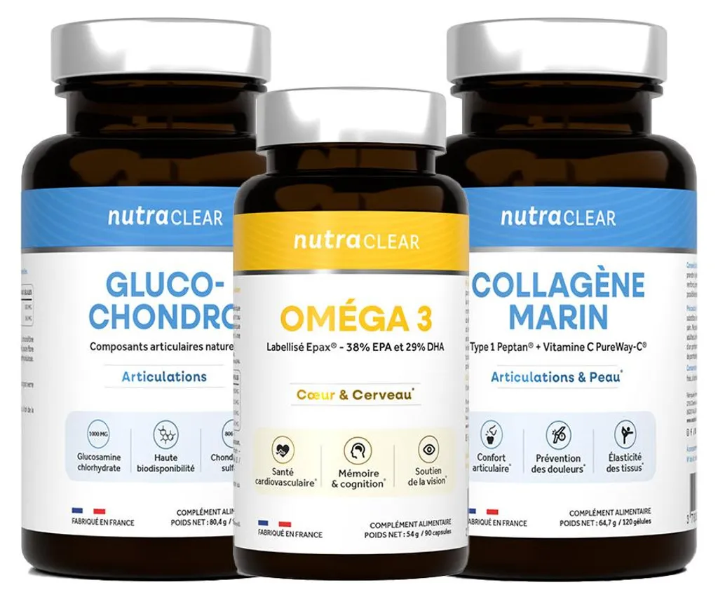 Cure Articulations Mobilité : Collagène, Gluco-Chondro et Oméga 3 - Pack