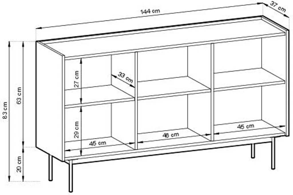 Commode de Salon Beige 144cm - Grand Buffet avec Finition Mat Résistante - 5