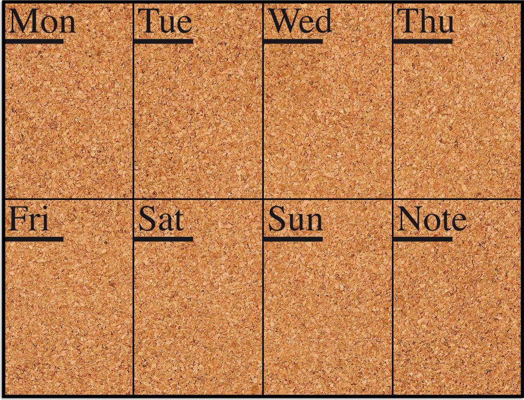 Wandaufkleber Message Board Wochentage
