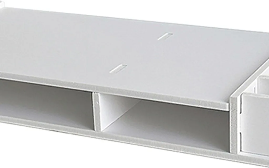 Support de bureau ergonomique pour moniteur avec étagère en bois - 7