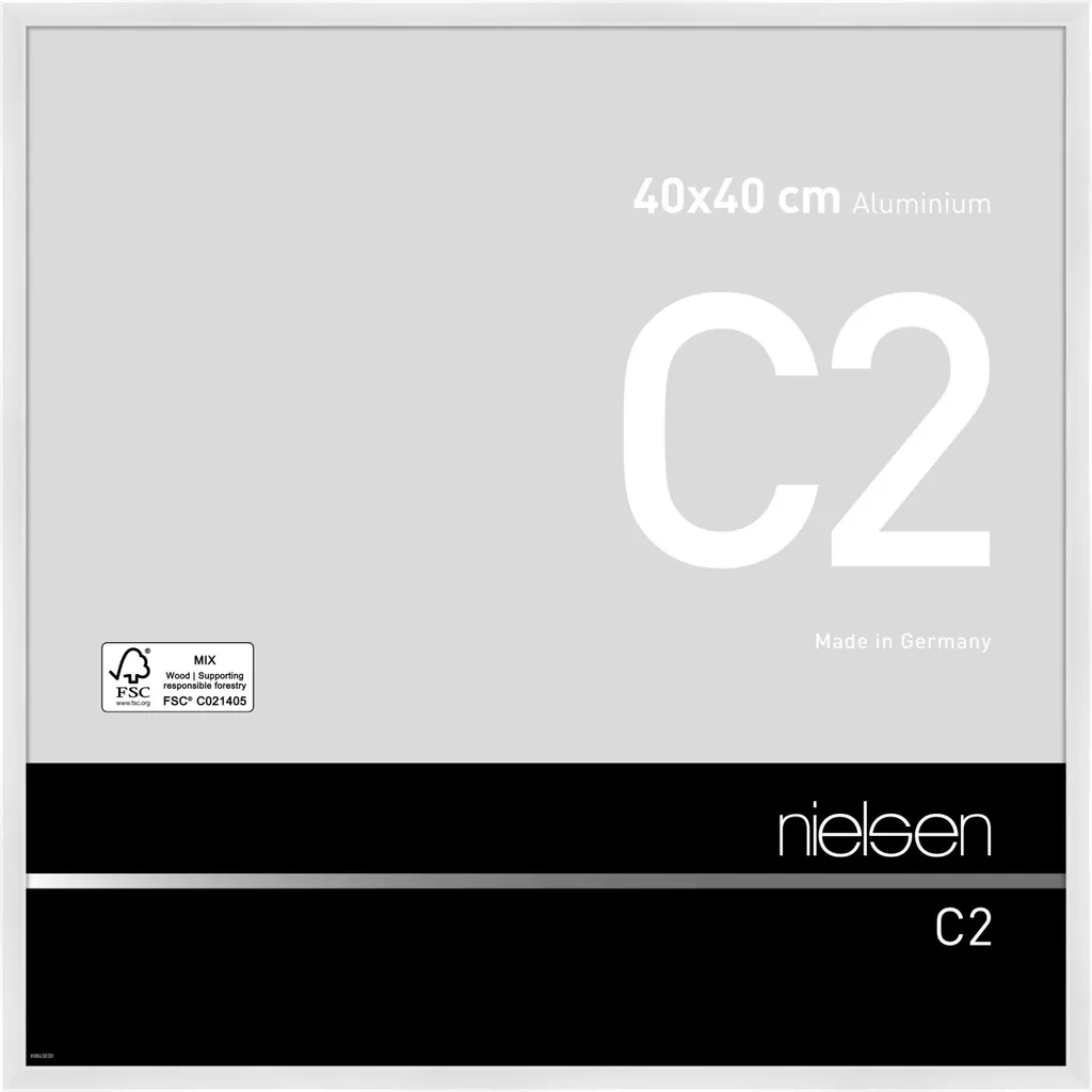 Nielsen C2 Cornice 40x40 Alluminio Bianco Lucido - Alta Durabilità