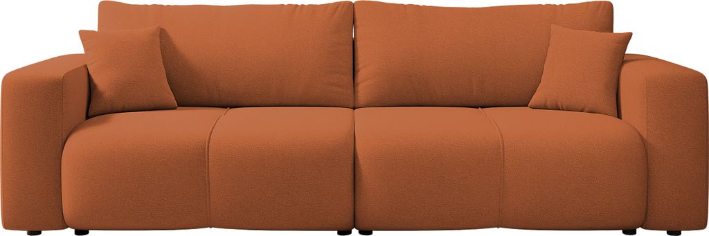 MIRJAN24 Sofa Furyn, Schlafsofa mit zwei Bettkästen und Schlaffunktion, Wellenfeder, zwei Dekorative Kissen (Farbe: Velo 627)