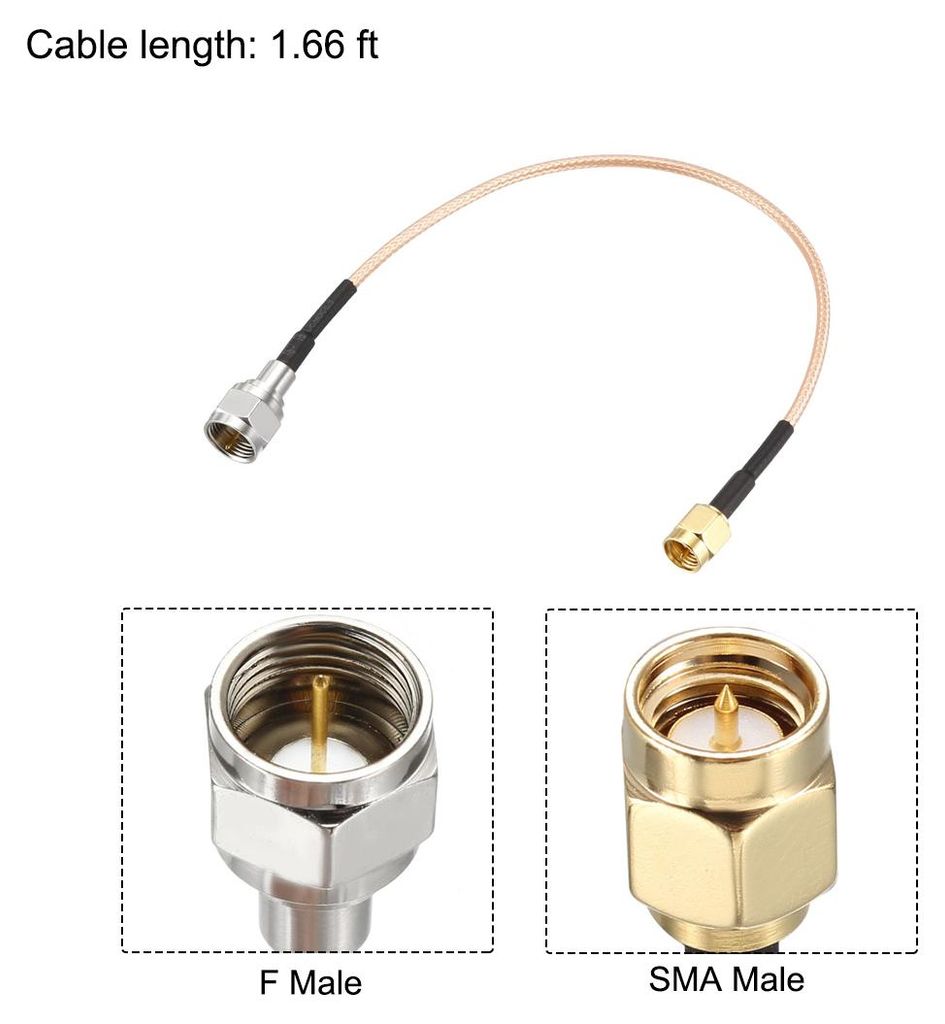 1 Stš¹ck RG316 Koaxialkable, HF Koaxial F-Stecker auf SMA-Stecker Verl?ngerungskabel 50 Ohm, 20cm