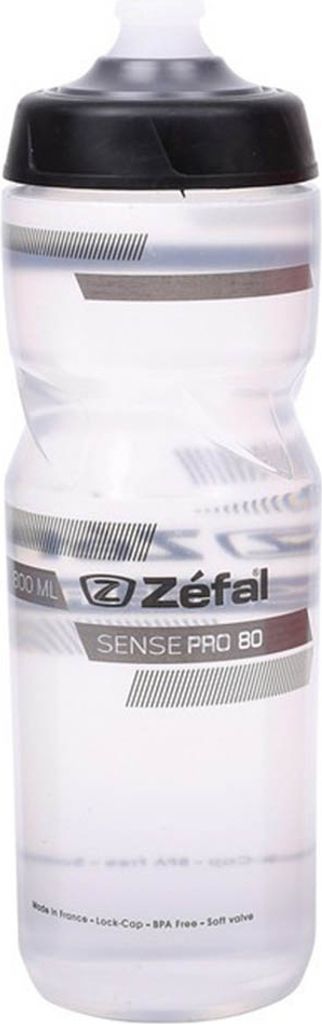 Zéfal Trinkflasche 'Sense Pro 80', 800 ml / 27 oz, Höhe 229 mm, transparent/grau/schwarz