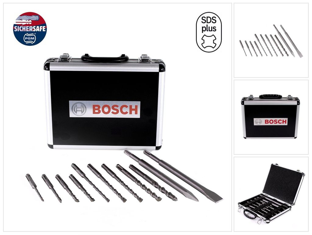 11-tlg. Meißel- und Hammerbohrer-Set SDS plus-3, 5-12 mm Produktbild 