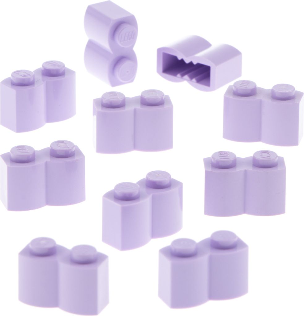10x Lego Bau Stein modifiziert 1x2x1 lavendel lila Palisade Holz Profil 30136