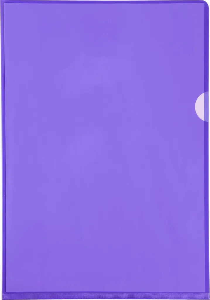 Exacompta 661205E Étui de 100 Pochettes Coin A4 PVC Violet Qualité