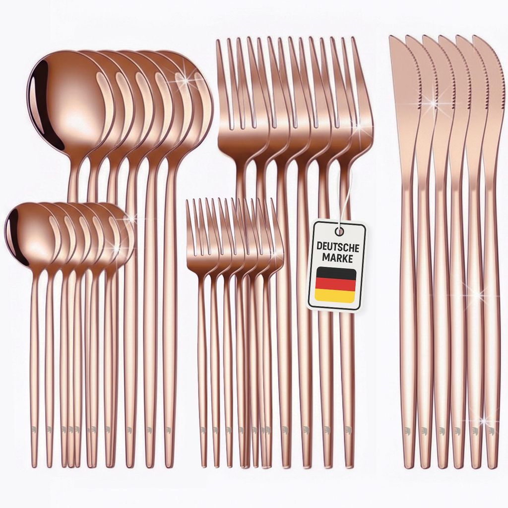 Set di posate Roxlin, 30 pezzi, design standard – Posate in Immagine del prodotto 