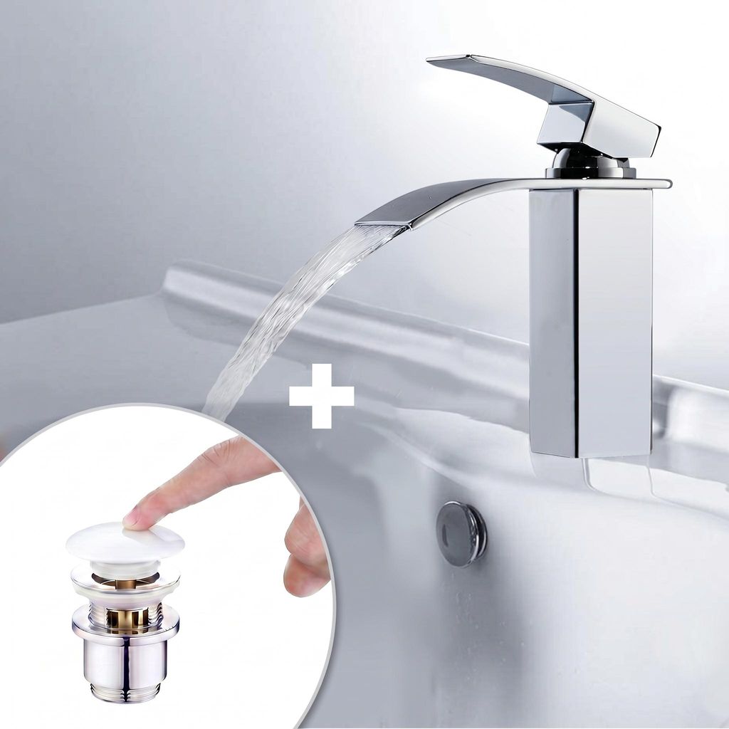 Wasserhahn Bad wasserfall Armatur aus Messing+Universal Produktbild 