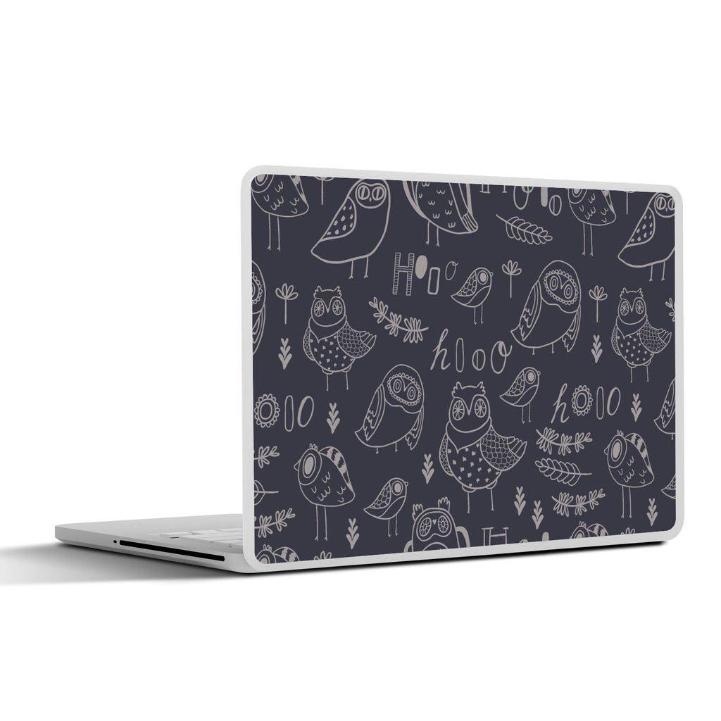 MuchoWow Laptop Aufkleber Sticker Cover Muster - Vogel - Eule 36.5x27.5 cm - Laptop-Sticker