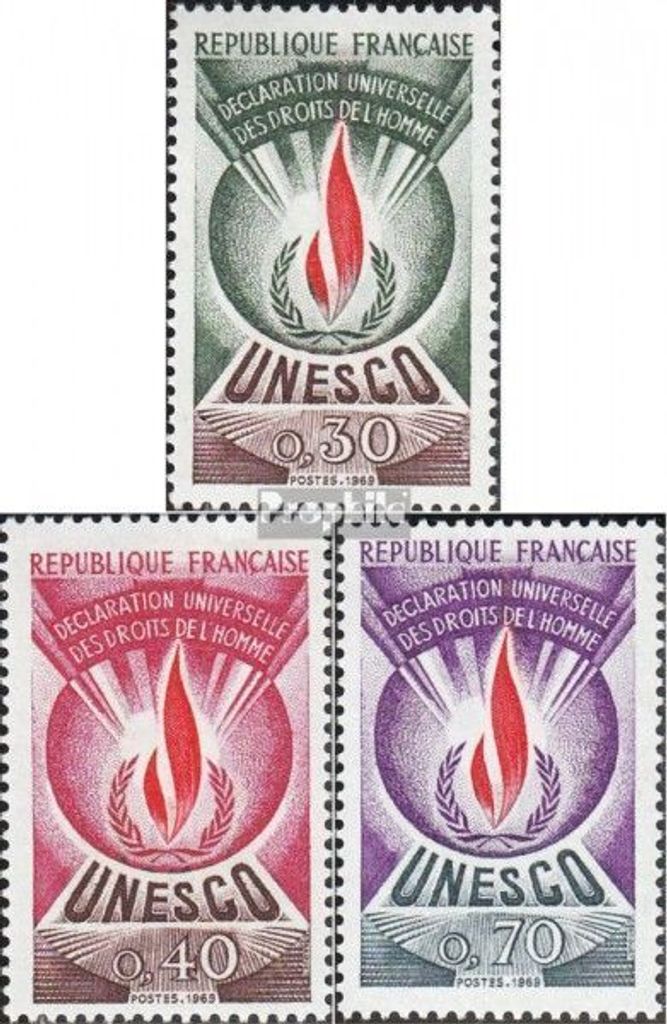 Briefmarken Frankreich 1969 Mi DB9-DB11 (kompl.Ausg.) postfrisch Unesco