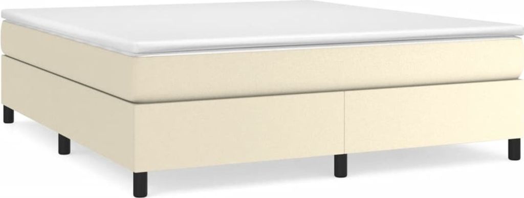 Payé Boxspringbett 180x200 Cm Creme - Hohes Kopfteil Mit 6 Ziernähten