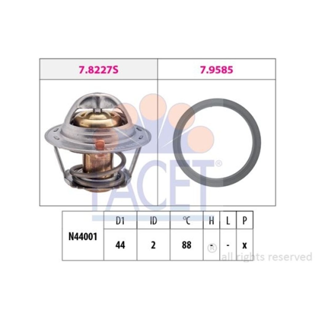 1 Thermostat, Kühlmittel FACET 7.8366 Italy - OE Equivalent für NISSAN