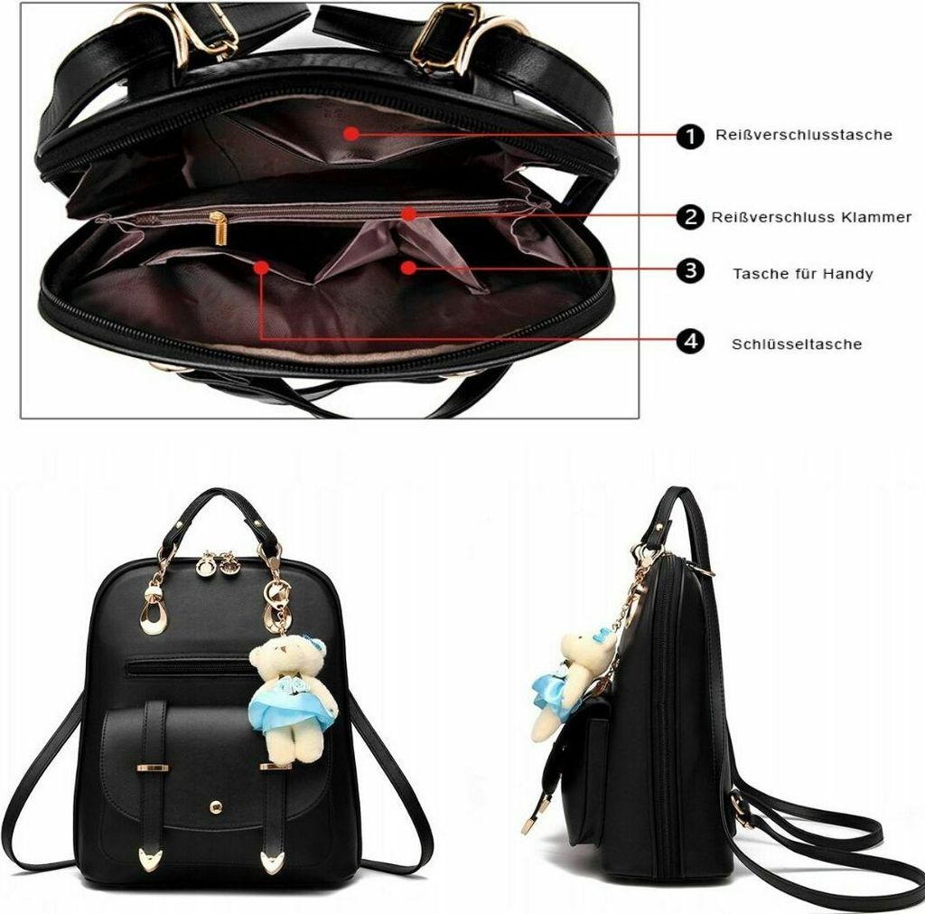 Flamenco Mystique Funktioneller Teddybär-Rucksack aus Produktbild 7
