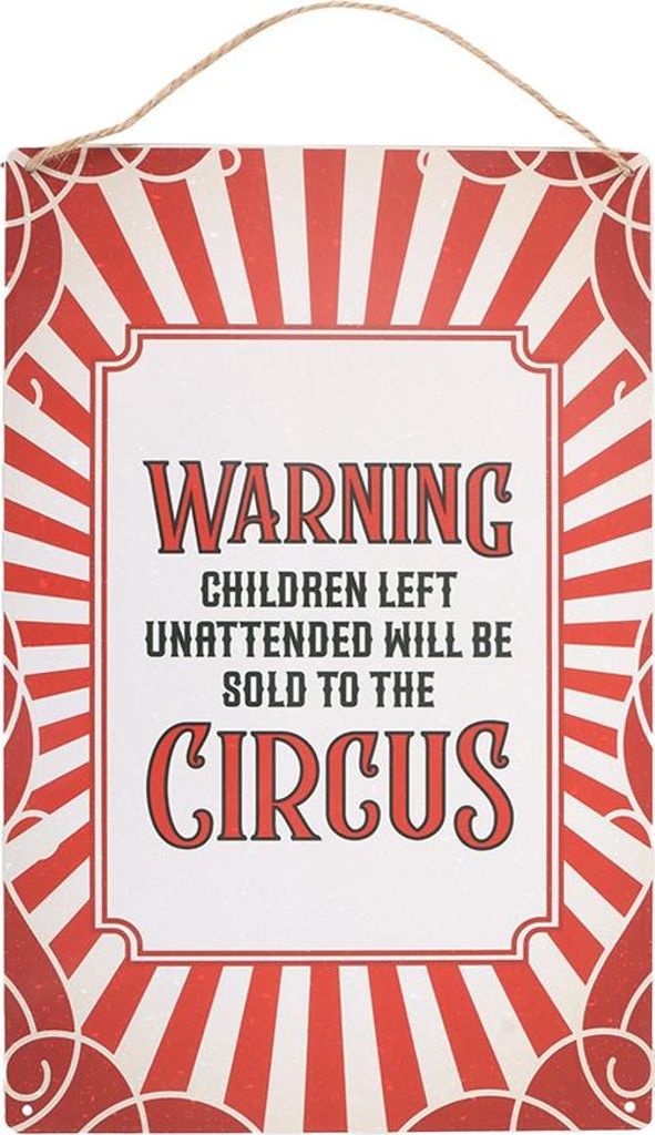 Something Different - Zirkus Hängeschild, Metall SD10906 (Einheitsgröße) (Rot/Weiß)