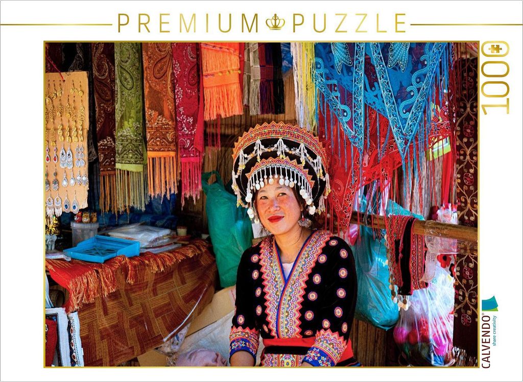 CALVENDO Puzzle Flower Hmong Frau | 1000 Teile Lege-Größe 64x48cm Foto-Puzzle für glückliche Stunden