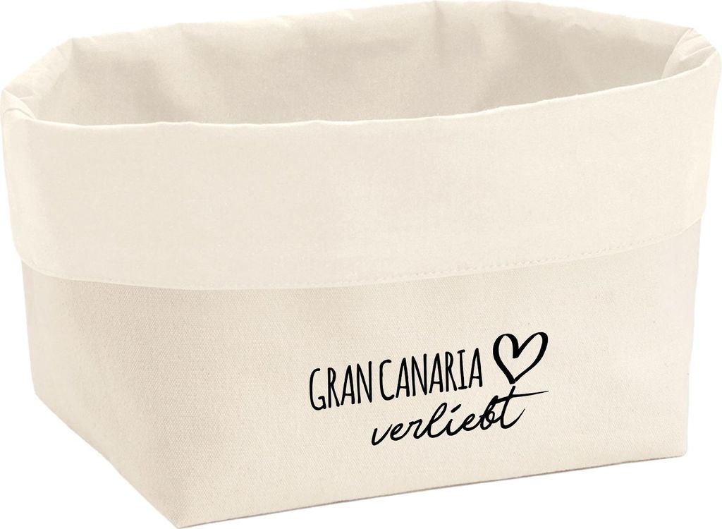 Huuraa Organizer Gran Canaria verliebt 8 Liter Large Canvas Baumwolle Utensilo Geschenkidee