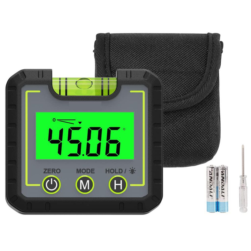 Digital Niveau Winkelmessgerät Mini Winkelsucher Level Box mit V-Nut Magnetfuß & Hintergrundbeleuchtung LCD Fasenlehre Neigungsmesser