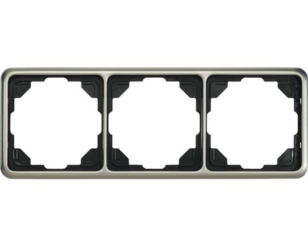 A product shot of a triple-gang switch frame.