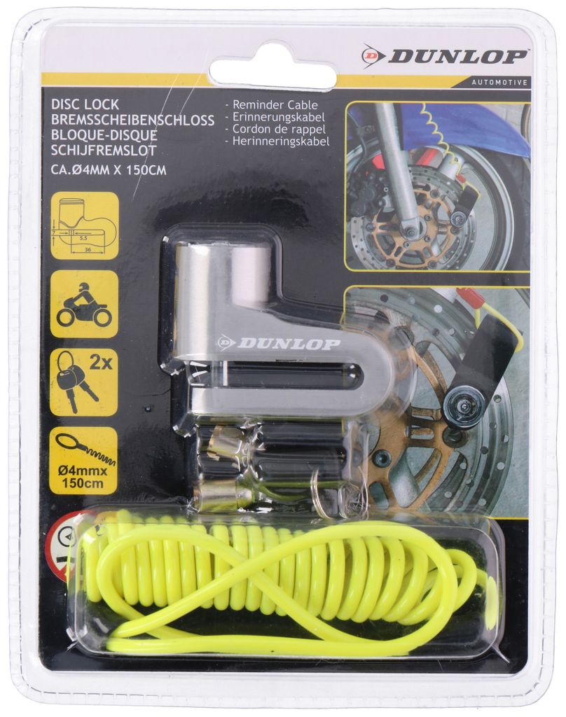 Dunlop 5 Mm Padlock Scheibenbremsenschloss Silber Silber One Size