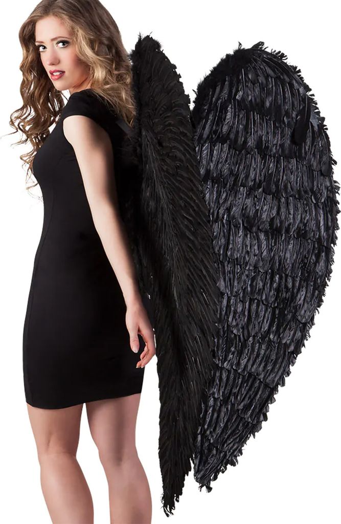 XXL Schwarze Flügel 120cm Karneval Faschingskostüm