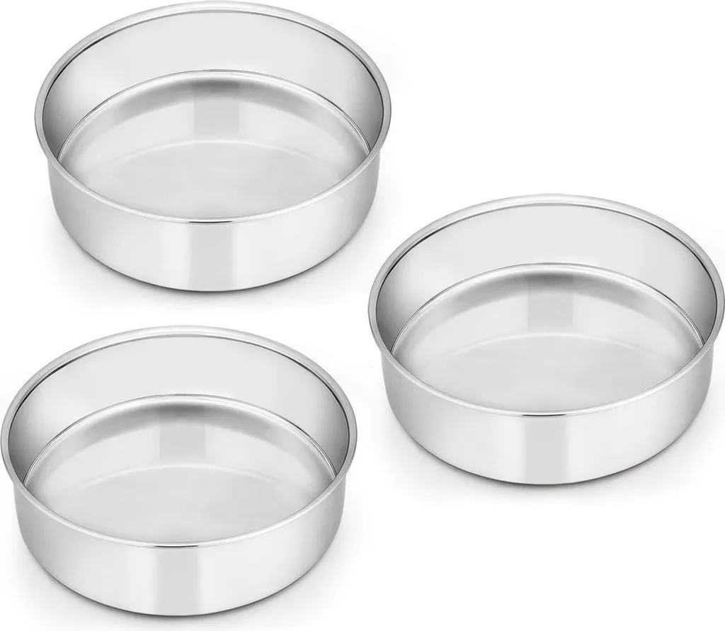 Tortiere Acciaio Inox 16cm Homikit Set 3 Pezzi Antiaderenti e Atossiche