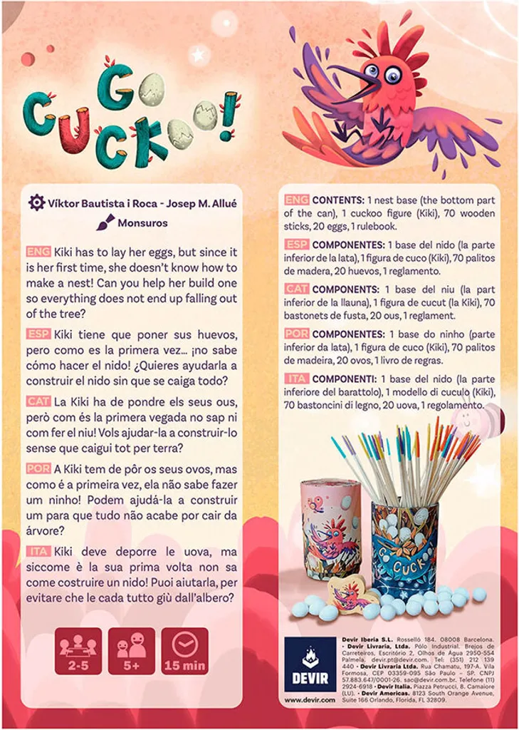 Jeu Devir Los Cuco Bâtons Empilables Multicolore Enfant - 4