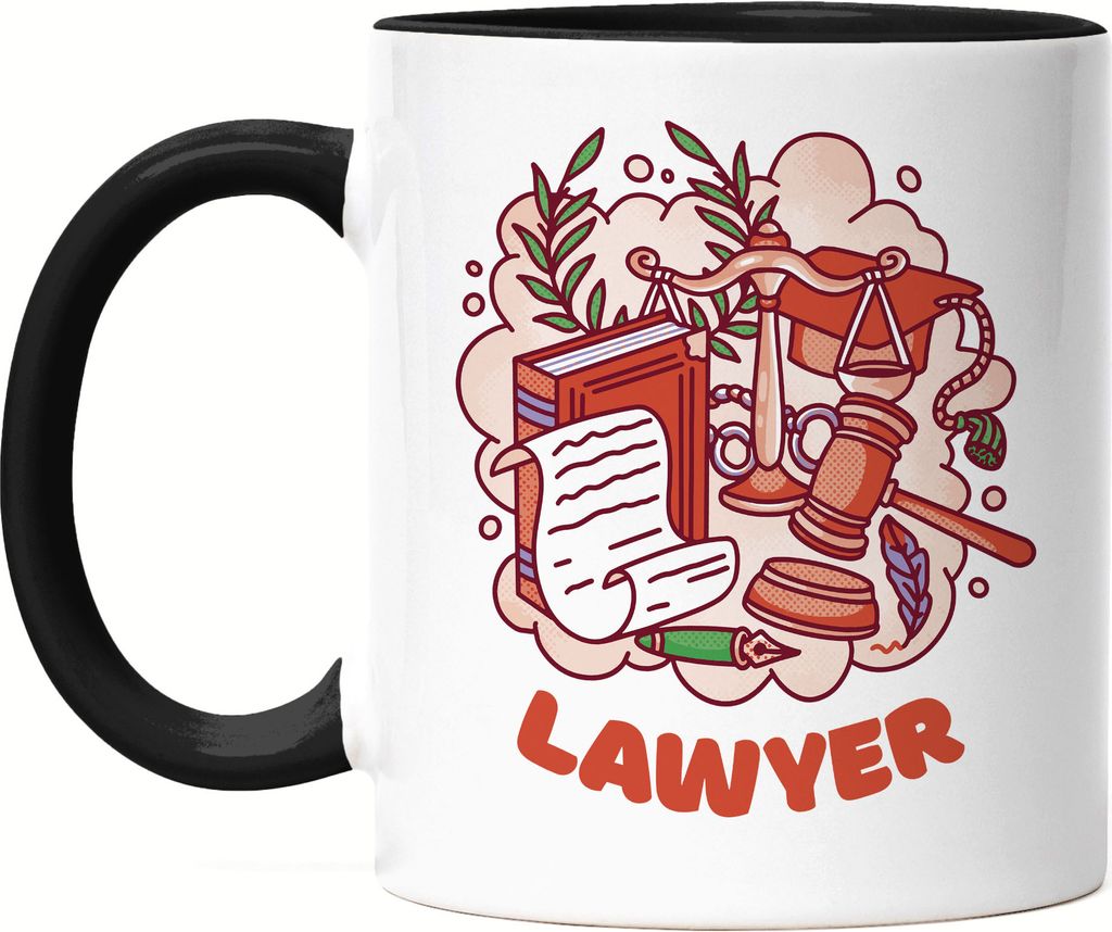 Lawyer Tasse Schwarz Law Lawyer Anwalt Gericht Gesetz Produktbild 