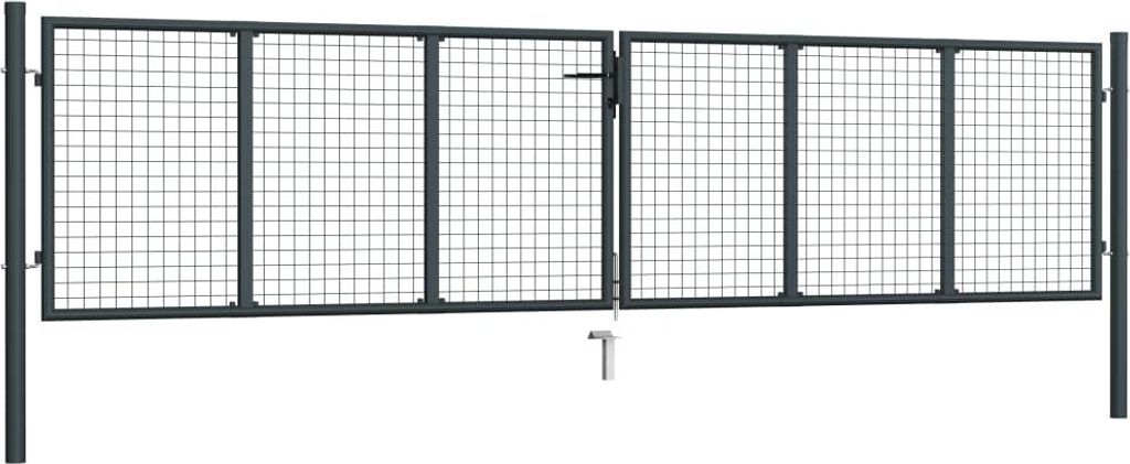 vidaXL Gaashek voor de tuin, verzinkt staal, 400 x 100 cm, Productafbeelding 