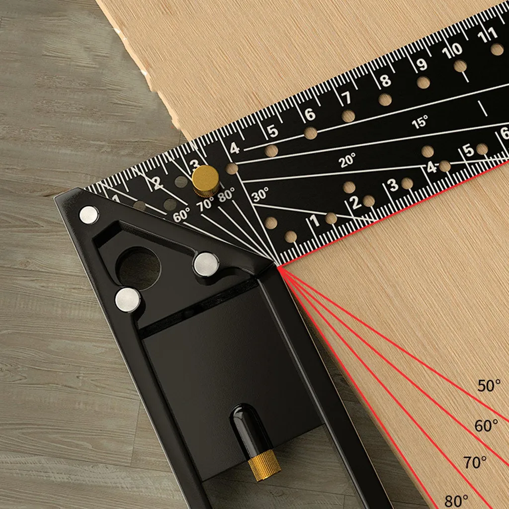Outil de traçage bois : règle angles multiples 40 cm pour menuiserie - 11