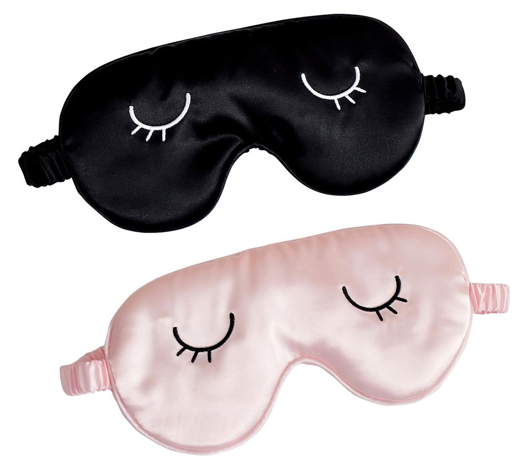 Set mit 2 Schlafmasken, Augenmasken für Erwachsene, Schlafmasken, verstellbare Schlafbrillen, schöne, weiche und bequeme lichtundurchlässige Nac...