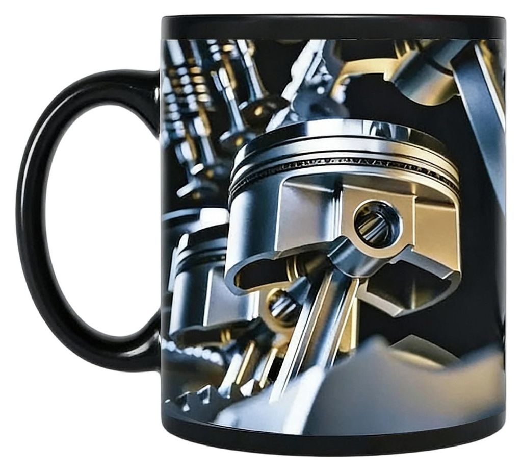 3D-Motor-Druckbecher, Keramik-Kaffeebecher, spülmaschinen- und mikrowellengeeignet, Trinkgeschirr für Mechanikerwerkstätten, einzigartiges Gesch...